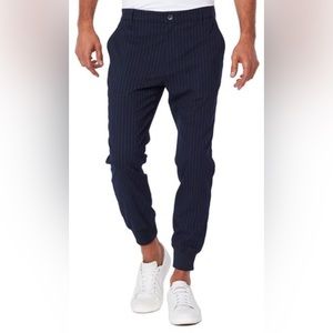 PAIGE Elwood Joggers (Navy Shadow w/ White Chalk Pinstripe)